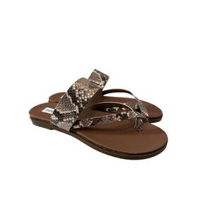 Steve Madden Athens Strappy Flat Sandal Snake print NIB